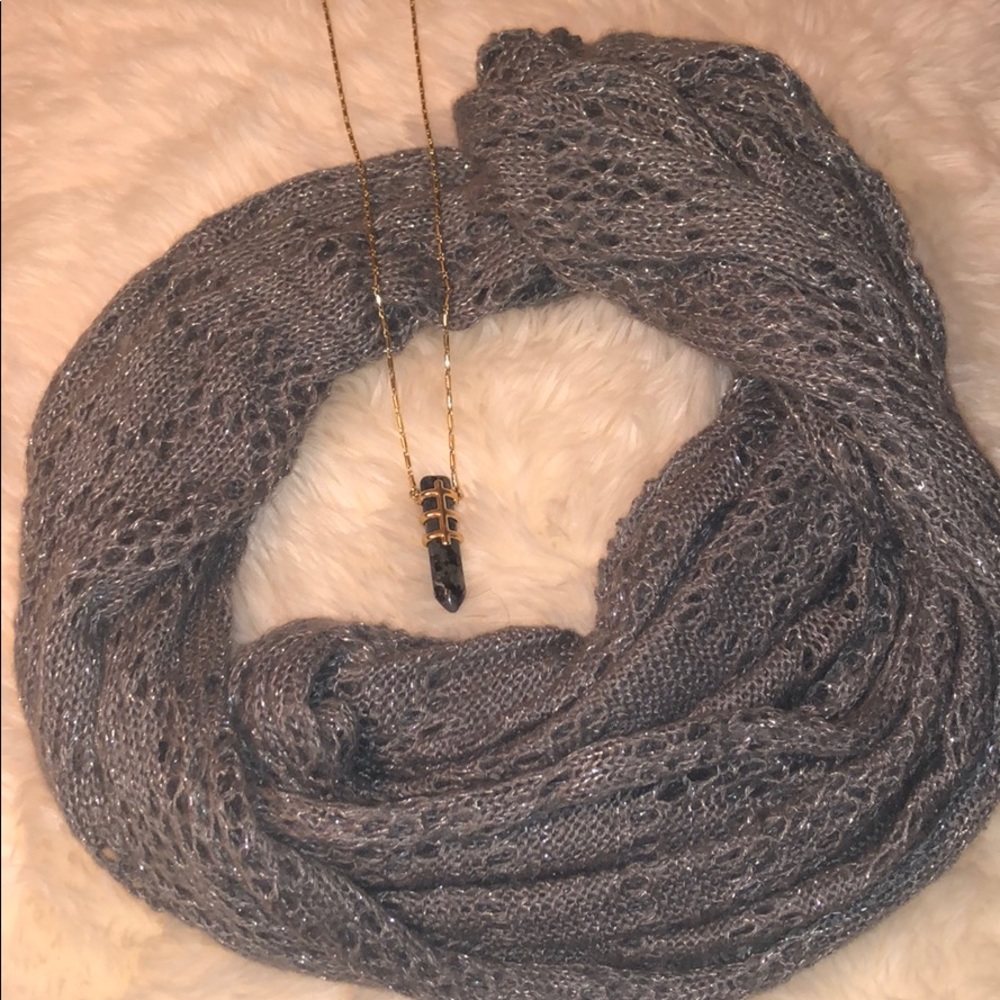 Crochet Silver Sparkle Scarf